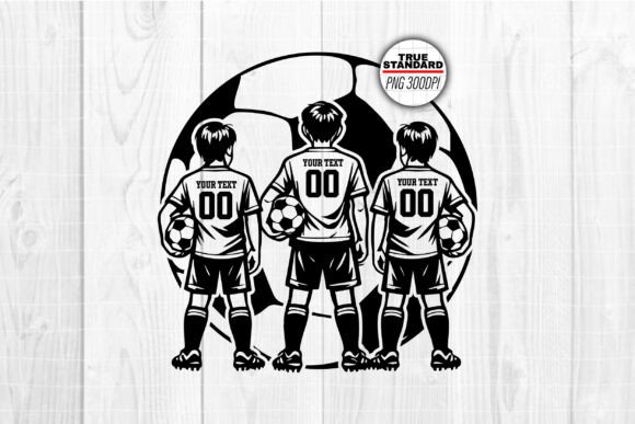 3 Soccer Kid Players Graphics for Crafts and Content