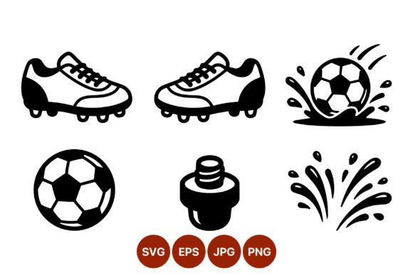 A Practical Look at Soccer Shoes Ball Splash Icon Set for Embroidery