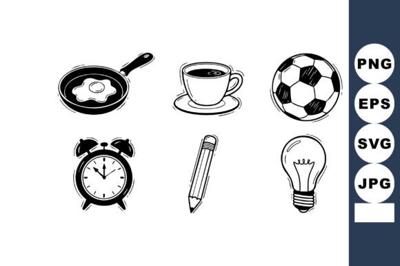 Breakfast Coffee Soccer Ball Alarm Clock Graphics & Illustrations