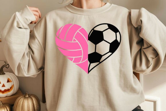 Crafting Content with Volleyball & Soccer Heart Graphics
