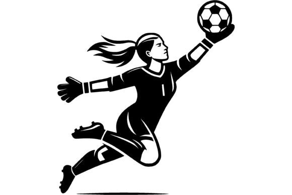 Female Soccer Goalkeeper Emblem Graphics & Illustrations