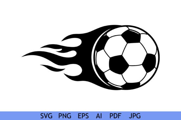 Flaming Soccer Ball Vector Design for Bold Graphics & Crafts