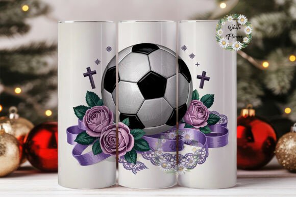 Girly Soccer Tumbler Wrap PNG: Graphics for Tumbler Wraps