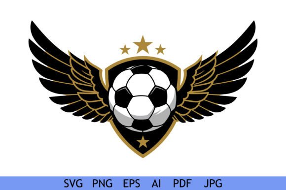 Golden Winged Soccer Emblem Logo: An Embroidery Designer’s Take