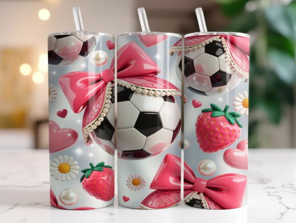 Soccer Bow 20oz Tumbler Wrap Graphics for Girls Review