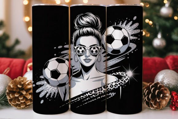 Soccer Mom Messy Bun 20oz Tumbler Wrap Graphics