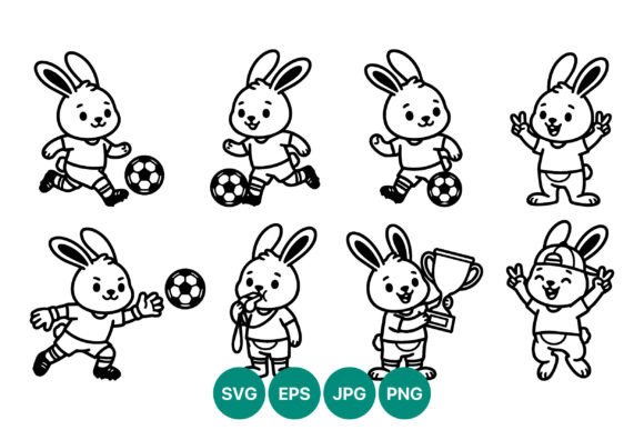 Why Soccer Rabbit Cartoon Line Art Graphics Are a Designer’s Secret Weapon